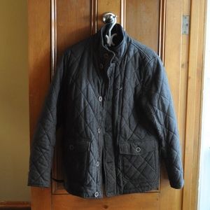 Grey Mens Quilted Winter Jacket Coat